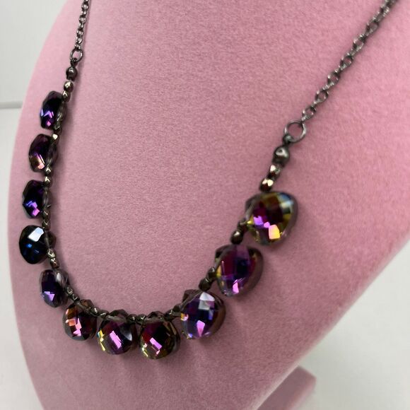 Necklace Teardrop Purple Rhinestones Women’s Jewelry  #587 - Picture 5 of 11